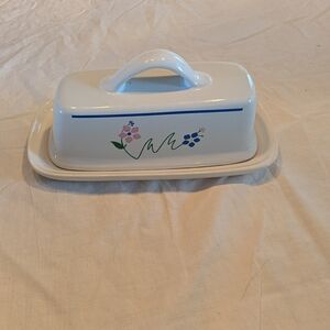 2/30$ Vintage White and Blue Butter Dish